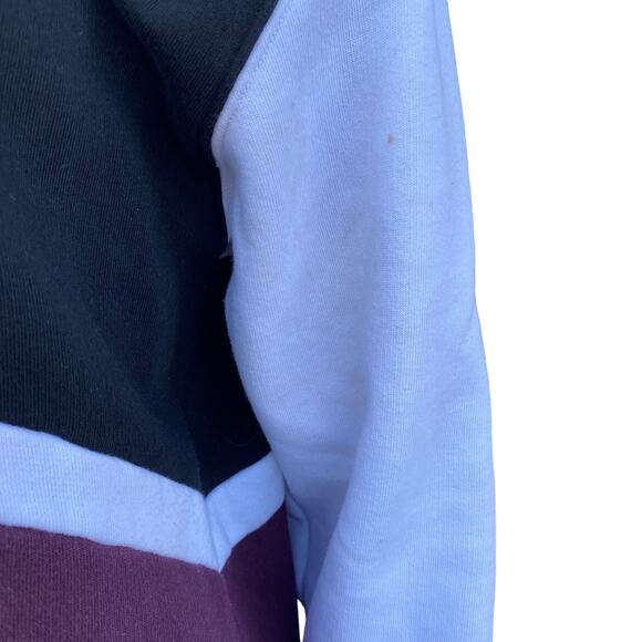 PINK Victoria's Secret Colorblock Crewneck Sweatshirt M Maroon & White Pullover - Picture 2 of 6